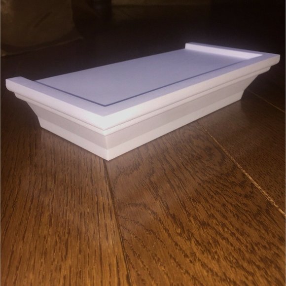 3 Small White Shelves Floating Mini Plastic Decor Holds 5 lbs Each 9x4” - Picture 3 of 12